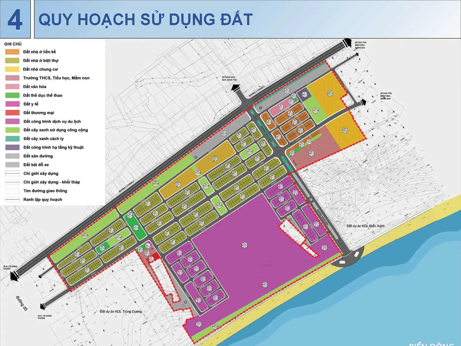 Bản đồ quy hoạch sử dụng đất của dự án Sun Group Vũng Tàu tại đường 3 tháng 2, Vũng Tàu.