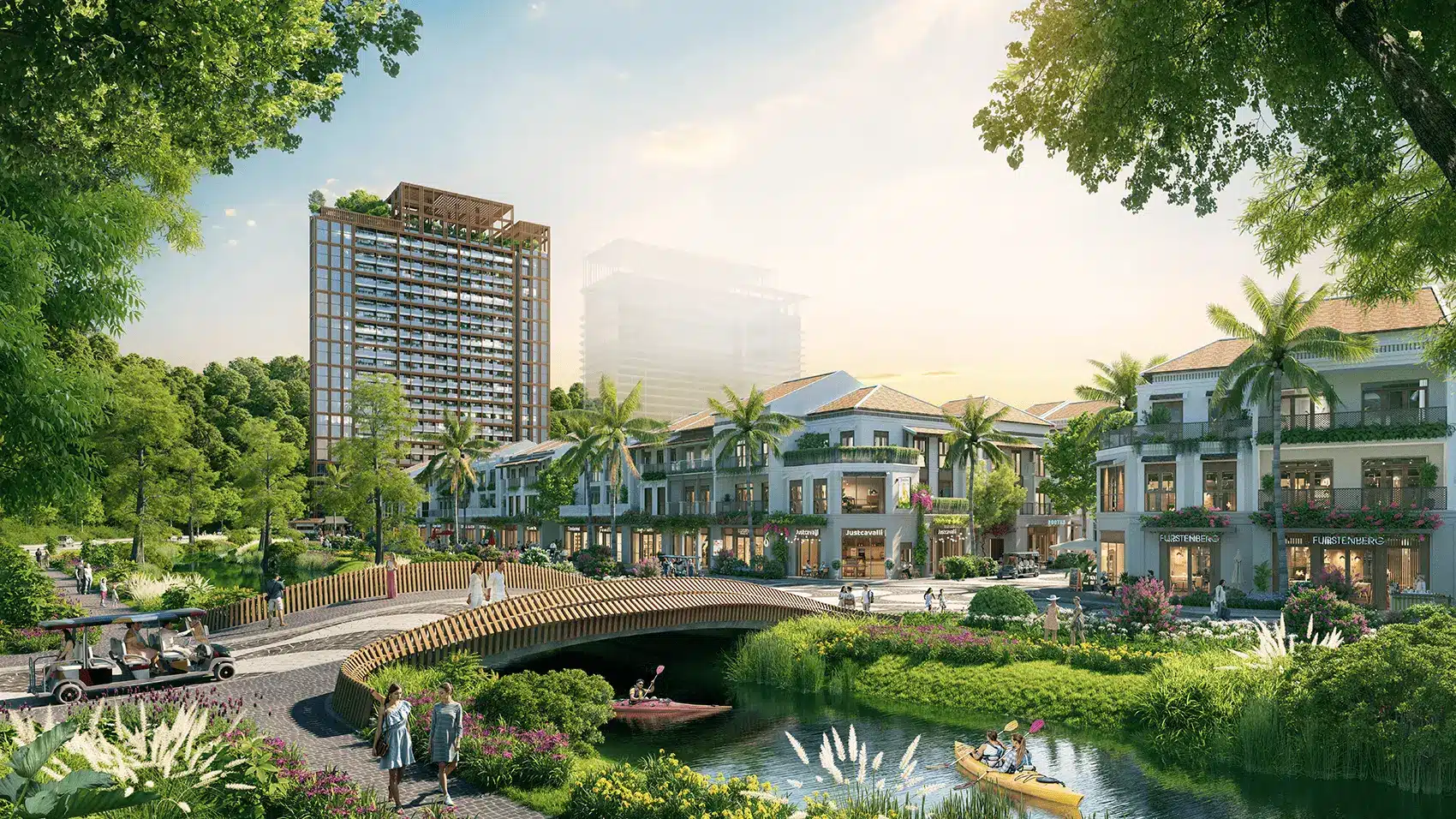 Khu phức hợp hiện đại và xanh tại Xanh Island Cát Bà, nơi hội tụ của sự bền vững và vẻ đẹp thiên nhiên.